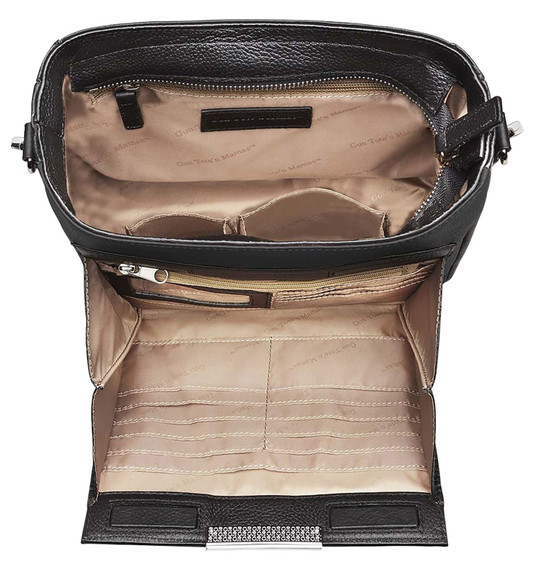 Gun Toten Mamas/Kingport GTM98LMBBK Slim X-Body Embroidered Black Lambskin Includes Standard, Holster