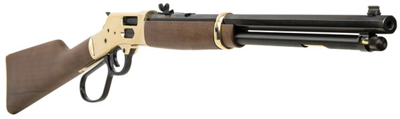 Henry H006GL Side Gate 44 Mag/44 Special 10+1 20 Blued Octagon Barrel, Polished Brass Rec, American Walnut Stock, Adj. Sight, Large Loop Lever, Rifle