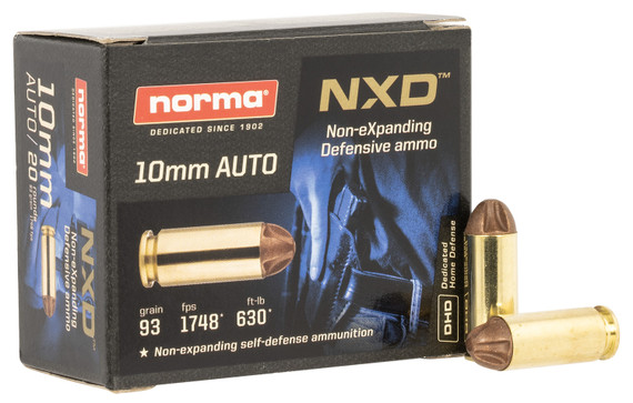 Norma Ammunition 611340020 Self Defense NXD 10mmAuto 93gr 20 Per Box/10 Case, Centerfire Handgun Ammo