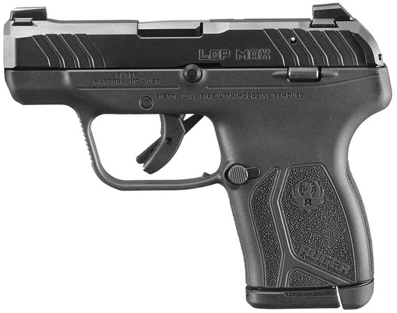 Ruger 13743 LCP Max w/Lockbox Compact 380 ACP 10+1 2.80 in Black Oxide Barrel Serrated Slide, Polymer Frame w/Serrated Trigger Guard, Black Nylon Grips Right Hand
