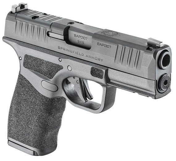 Springfield Armory HCP9379BOSPLC Hellcat Pro OSP Compact Frame 9mm Luger 10+1 3.70 Black Melonite Steel Barrel & Optic Ready/Serrated Steel Slide, Black Poly Frame w/Pic Rail, Adaptive Texture Grip, Pistol