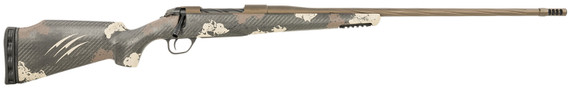Fierce FRG7PRC24MM Twisted Rage Full Size 7mm Rem 3+1 24 Midnight Bronze Cerakote Fluted Threaded Barrel & Receiver, Trophy Camo C3 Carbon Rage w/Pic Rail Carbon Fiber Stock, Rifle