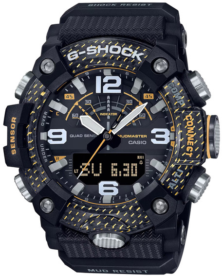 G-shock GGB100Y1 G-Shock Tactical MudMaster Keep Time Black/Yellow Size 145-215mm Features Digital Compass