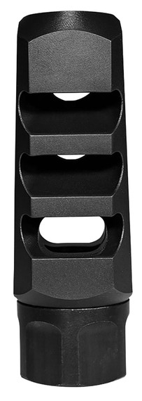 Mdt 103516BLK Elite Muzzle Brake 30 Cal (7.62mm), Black Steel, 3 Port, 5/8-24 tpi