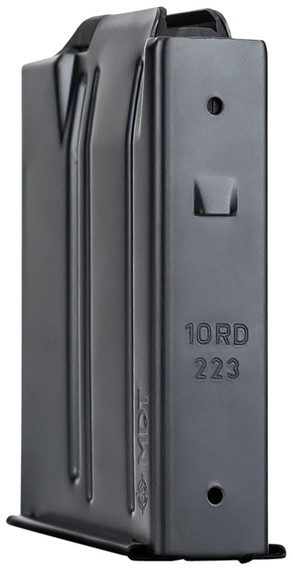 Mdt 104760BLK AICS Magazine 10rd Extended 223 Rem Black Steel w/ Poly Extended Feed Lips, Magazine