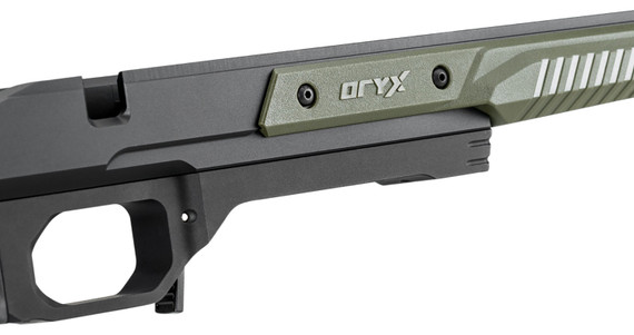 Mdt Sporting Goods Inc 106159ODG Oryx Chassis OD Green/Black Aluminum, Adj. Cheekrest, M-LOK Forend, AR-Style Grip, Barricade Stop, Polymer Mag Compatible, Fits Short Action Howa 1500 & Weatherby Vanguard