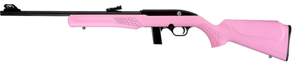 Rossi RS22L1811P RS22 Full Size 22 LR 10+1 18 Matte Black Steel Barrel, Matte Black Grooved Aluminum Receiver, Pink Synthetic Fixed Stock, Rimfire Rifle