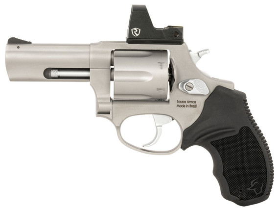 Taurus 2-856P39-R 856 w/Red Dot Small Frame 38 Special +P, 6 Shot 3 Matte Stainless Steel Barrel, Cylinder, Matte Optic Ready Frame, Black Rubber Grip, Exposed Hammer, Includes Riton Red Dot, Revolver