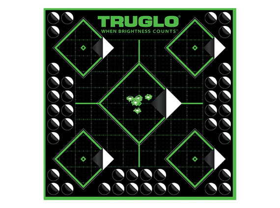 TruGlo TG14A25BB Tru-See 5- Diamond Target Self-Adhesive Heavy Paper Black/Green 12x12 25 Pack, Targets