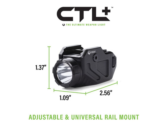 Viridian 9300026 CTL+ with SAFECharge C Series Black 200/400/1,100 Lumens White LED Glock/Sig Sauer/Smith & Wesson