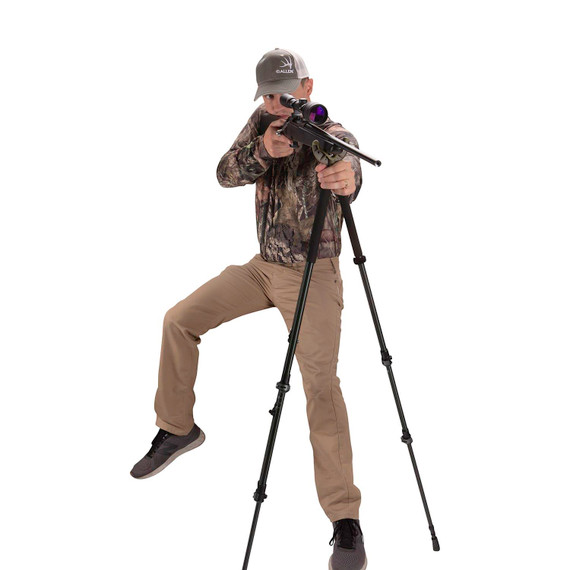 Allen 21412 Axial Tripod Black Aluminum w/Rubber Feet 61 Vertical Adjustment, Tripod