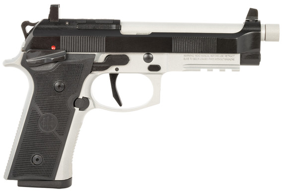 Beretta J92XFMSA20TB 92XI SAO Tactical Full Size Frame 9mm Luger 10+1, 5.10 Black Steel Threaded Barrel, Black Bruniton Serrated Steel Slide, Satin Steel Frame w/Beavertail & Pic Rail, Ambi, Pistol