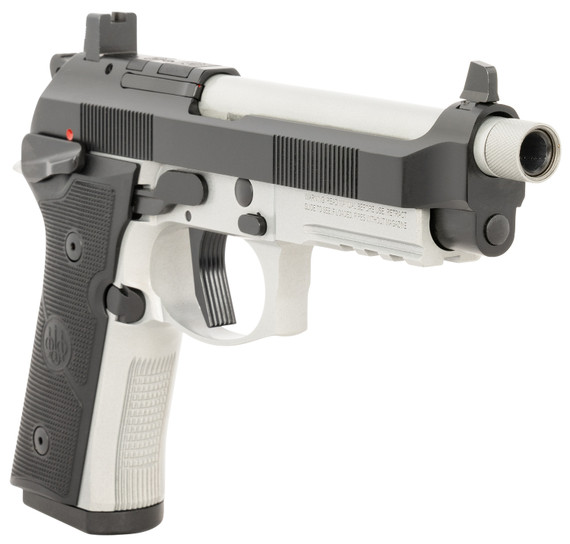 Beretta J92XFMSA20TB 92XI SAO Tactical Full Size Frame 9mm Luger 10+1, 5.10 Black Steel Threaded Barrel, Black Bruniton Serrated Steel Slide, Satin Steel Frame w/Beavertail & Pic Rail, Ambi, Pistol