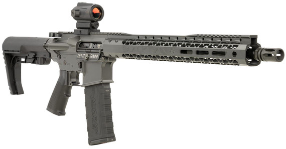 Black Rain Ordnance BRO3081404OPT Spec15 Billet 5.56x45mm NATO 30+1 16 in, Smoke Gray, 15 in Slim Handguard, Black MFT Minimalist Stock & A2 Grip, Burris Fastfire RD Red Dot