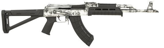 Century RI4997N VSKA 7.62x39mm 30+1 16.50 Barrel w/Chevron Muzzle Brake, White Distressed Aluminum Receiver, Black Magpul MOE AK Stock, MOE Pistol Grip & Ultimak Handguard, Rifle