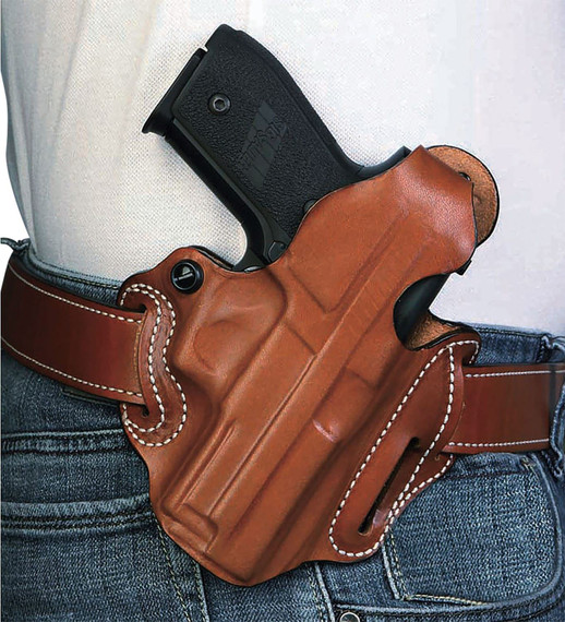 DeSantis Gunhide 001TA2XZ0 Thumb Break Scabbard OWB Tan Leather Belt Slide Fits Sig P365-XMACRO Right Hand, Holster