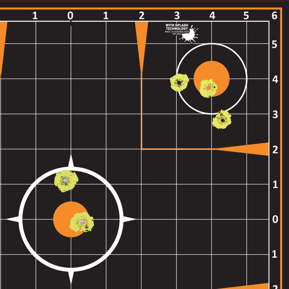 EZ-Aim 15314 Splash Reactive Self-Adhesive Paper Black/Orange 12 Sight-In Grid 5 Pack, Targets