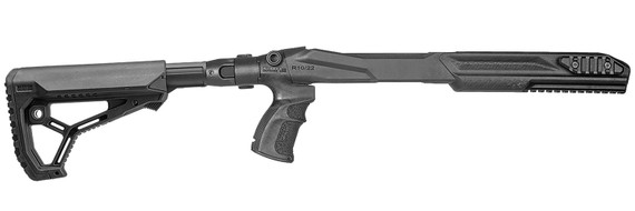 FAB Defense FXM4R1022B M4 Conversion Kit Chassis, Black, Adj. Fold GL-CORE Stock, Finger Groove Pistol Grip, Pic. Acc Rails, Fits Ruger 10/22 (Standard & Bull Barrels), Stock