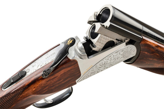 Fausti 15802 Caledon 28 Gauge 2.75 2rd 28 Blued Barrel, Engraved Stainless Rec, Wood Laser Grain Stock, Metallic Bead Sight, Shotgun
