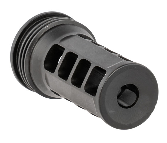 Huxwrx 1628 QD 762 Muzzle Brake Black with 1/2-28 tpi Threads & 2.30 OAL for 30 Cal AR-Platform