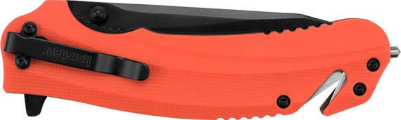 Kershaw 8650 Barricade 3.50 Fold Drop Point Plain Black Oxide 8Cr13MoV SS Blade Orange Glass-Filled Nylon Handle Features Glass Breaker Includes Pocket Clip, Knife