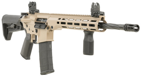 Maxim Defense MXM49735 MD15 L 5.56x45mm NATO 30+1 16 Fluted Barrel, FDE Rec/M-LOK Handguard, Black Magpul Furniture, SL-K Stock, MBUS Sights, Blackout Defense Flat Trigger, Rifle