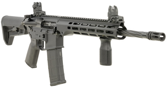 Maxim Defense MXM49737 MD15 L 5.56x45mm NATO 30+1 16 Fluted Barrel, Black, M-LOK Handguard, Magpul Furniture, SL-K Stock, MBUS Sights, Blackout Defense Flat Trigger, Rifle