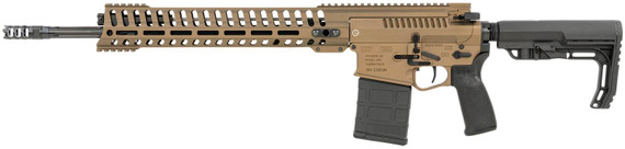 Patriot Ordnance 01805 Revolution PD 308 Win 20+1 18.50 Black Nitride Steel Threaded Barrel, Burnt Bronze Cerakote Pic Rail Aluminum Receiver, M-LOK Handguard, 6 Position MFT Minimalist Black Synthetic Stock, Black Poly Grip, Rifle