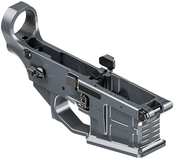 Radian Weapons R0388 A-DAC 15 Lower Receiver Gray, Fully Ambi Controls, Talon 45/90 Safety, Ext. Bolt Catch, Left-Side Mag Release, Right-Side Bolt Release, Enhanced Takedown Pins