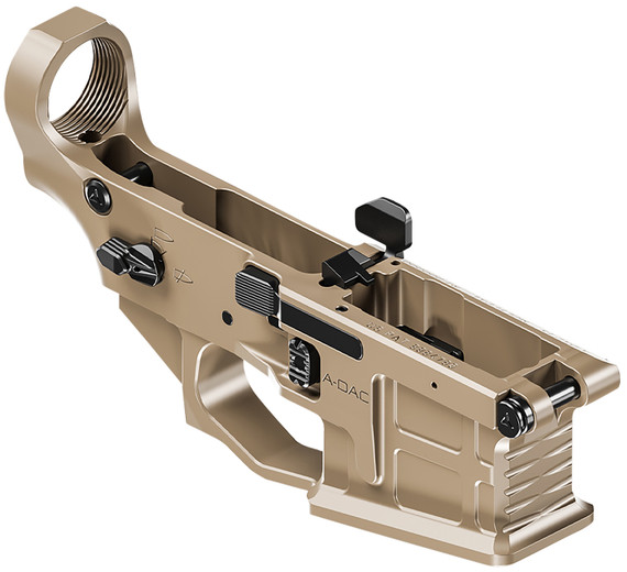 Radian Weapons R0390 A-DAC 15 Lower Receiver FDE, Fully Ambi Controls, Talon 45/90 Safety, Ext. Bolt Catch, Left-Side Mag Release, Right-Side Bolt Release, Enhanced Takedown Pins