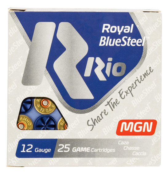 Rio Ammunition RBSM402 Royal BlueSteel Magnum 12Gauge 3 1 3/8oz 2Shot 25 Per Box/10 Case, Shotshell Steel Loads
