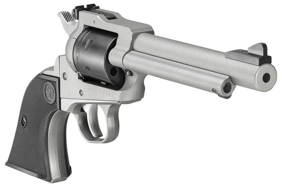 Ruger 2033 Super Wrangler 22 LR/22 WMR 6 Shot 5.50 Silver Cerakote Steel Barrel & Frame, Black Cylinder, Black Checkered Poly Grip, Transfer Bar Safety, Exposed Hammer, Rimfire Revolver