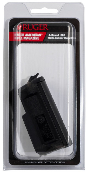 Ruger 90689 American Rifle 4rd Rotary 6.5 Creedmoor/308 Win/7mm-08 Rem/6mm Creedmoor/243 Win Short Action Black Poly, Magazine