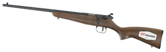 Savage 13820 Rascal Youth 22 LR 1rd 16.13 Matte Black Sporter Barrel, Matte Black Carbon Steel Receiver, Satin Brown Fixed Wood Stock, Left Hand, Rimfire Rifle