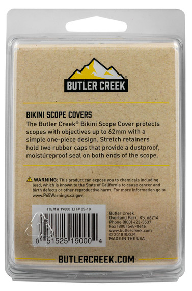 Butler Creek 19000 Bikini Scope Cover Up To 62mm Obj. Black Rubber