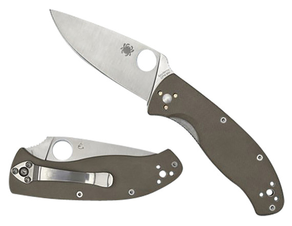Spyderco C122GBNM4PS Tenacious 3.35 Fold Part Serrated CPM M4 Blade/Brown Textured G10 Handle Includes Pocket Clip, Knife