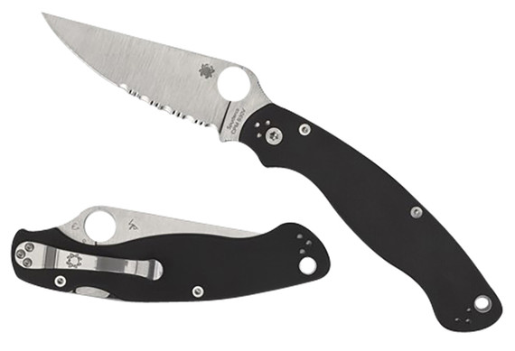 Spyderco C36GP2 Military 2 4 Fold Plain Stonewashed CPM S30V SS Blade/Black Textured G10 Handle Includes Pocket Clip, Knife