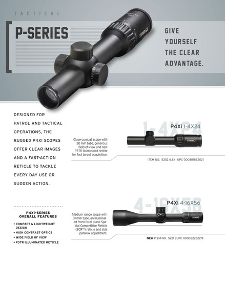 Steiner 5202 P4Xi Black 1-4x24mm 30mm Tube Illuminated P3TR Reticle, Rifle Scope