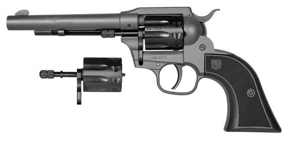 Diamondback DB053CA051 Sidekick Convertible 22 LR/22 Mag 9 Shot, 5.50 Dark Gray Cerakote Steel Barrel, Black Cerakote Cylinder, Dark Gray Cerakote Zinc Alloy Frame, Black Checkered GFN Grip, Hammer Safety, Exposed Hammer, Revolver