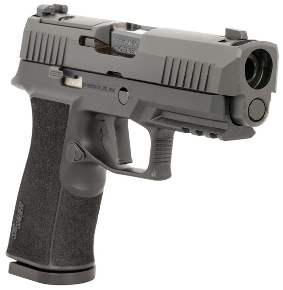 Sig Sauer 320XCA10COMP P320 XTen COMP Compact Frame 10mm Auto 15+1, 3.80 Blk Bull BBL, Blk Nitron Integrated Compensation/Optic Ready/Serrated Stainless  Slide, Blk Poly Frame w/Beavertail, Pic Rail & XCarry Grip, No Manual Safety, Pistol