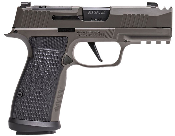 Sig Sauer 365AXGCA9LEGION P365 Legion Compact Frame 9mm Luger 17+1, 3.10 Blk Carbon  BBL, Legion Gray Cera Optic Ready/Ported/Serrated Stainless  Slide, Legion Gray Cera Stainless  Frame w/Beavertail & Pic Rail, Legion G, Pistol