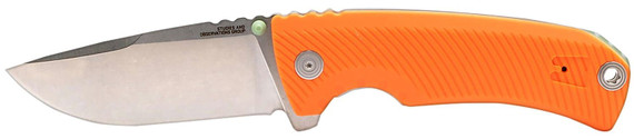 S.O.G SOG14060343 Tellus FLK 3.65 Fold Clip Point Plain Stonewashed Cryo 440C SS Blade, Blaze Orange Textured GRN Handle, Blister Pack, Knife