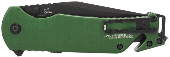 S.O.G SOG11520157 Escape ATK 2.0 EDC 3.40 Fold Clip Point Part Serrated Black Hardcased AUS-8A SS Blade, 4.60 Green/Black Aluminum Handle, Presentation Box, Knife