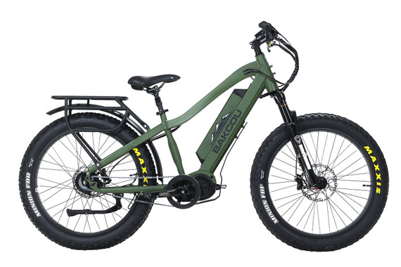 Bakcou E-bikes BMJMGB25 Mule Jager Matte Army Green 18 w/Stand Over Height of 29.50 Frame, Rohloff E-14 (500/14) Speed Hub Bafang M620 Ultra Motor, 35+ mph Speed, Electric Bike