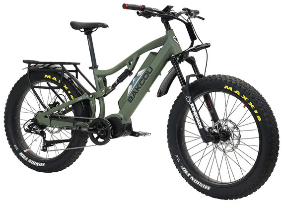 Bakcou E-bikes BS19GB25 Storm 25 Large Matte Army Green 19 w/Stand Over Height of 30.50 Frame, Sram 9sp, 40t Front & Sram 11-34t Rear Cassette Bafang M620 Ultra Motor, Electric Bike