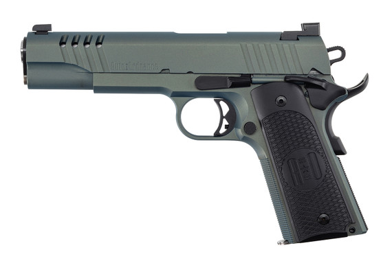 Auto-Ordnance 1911TCAC7 1911 Full Size Frame 45 ACP 7+1, 5 Stainless  BBL, Northern Lights Cera Serrated w/Slide Cuts Stainless  Slide, Northern Lights Cera Stainless  Frame w/Checkered Front Strap & Beavertail, Armor Blk Cer, Pistol