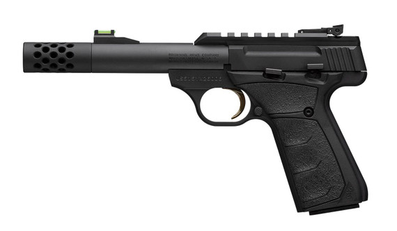 Browning 051594490 Buck Mark Micro Bull SR 22 LR 10+1 4 Matte Black Threaded Bull Barrel, Matte Black Optic Ready/Serrated Slide, Matte Black Aluminum Frame, Pic Rail, Black Overmolded URX Grip, Rimfire Pistol