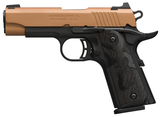 Browning 051993492 1911-380 Black Label Compact Frame 380 ACP 8+1 3.63 Matte Stainless Steel Barrel, Northern Lights Cerakote Serrated Steel Slide, Matte Black Aluminum/Composite Frame, Black Poly Grip, Pistol