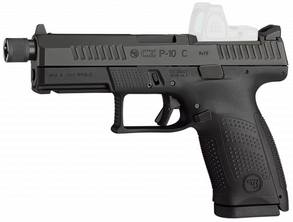 CZ-USA 91513 P-10 C Compact Frame 9mm Luger 17+1 4.02 Black Steel Threaded Barrel, Black Nitride Optic Ready/Serrated Steel Slide, Black Poly Frame w/Pic Rail, Interchangeable Backstrap Grip, Pistol