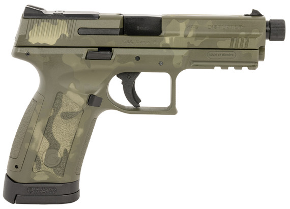 Girsan 390365 MC9 Disruptor 9mm Luger 17+1 4.60 Black Threaded Barrel, OD Camo Optic Ready/Serrated Steel Slide & Poly Frame w/Beavertail & Pic Rail, OD Camo w/Interchangeable Backstrap Grip, Ambi, Pistol